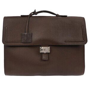 Loewe Brown Leather Briefcase Handbag